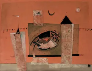 <b>Haren Thakur</b><br>Life Cycle<br>Mixed Media on Paper board<br>11 x 13.5 Inches<br>2025