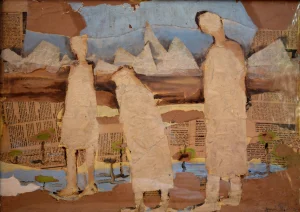 <b>Haren Thakur</b><br>Silence<br>Mixed Media on Paper<br>30 x 20 Inches<br>1974