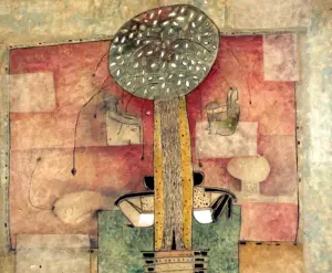 <b>Haren Thakur</b><br>The Timeless Tree<br>Mixed Media on Canvas<br>19.5 x 23.5 Inches<br>2025