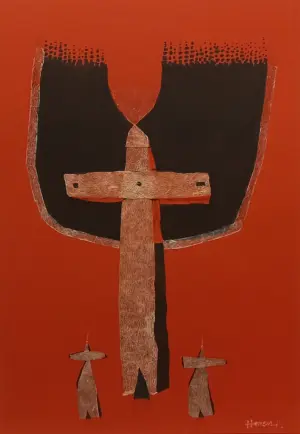 <b>Haren Thakur</b><br>Untitled<br>Mixed Media on Paper board<br>20 x 14 Inches<br>2020
