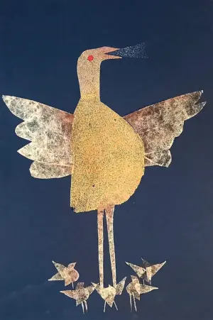 <b> Haren Thakur </b><br>Proud Mother<br>Mixed Media on Canvas<br>20 x 14 Inches<br>Unknown