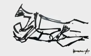 <b>Haren Thakur</b><br>Maithjna<br>Drawing on Paper<br>5 x 8 Inches<br>2007