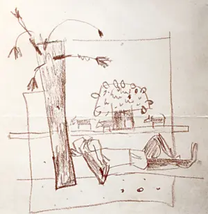 <b>Haren Thakur</b><br>Relaxing<br>Drawing on Paper (Dry Pastel)<br>9 x 9 Inches<br>2010