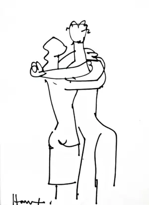 <b>Haren Thakur</b><br>Entwine Form<br>Ink Drawing on Paper<br>10 x 7 Inches<br>2006
