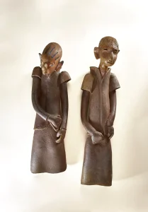 <b>G.Reghu</b><br>Untitled<br>Ceramic<br>8 x 8 x 25 Inches (Left)<br>8 x 8 x 28 Inches (Right)<br>2018