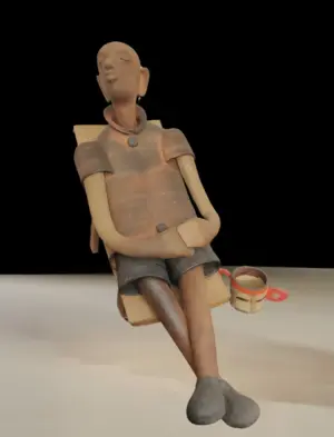 <b>G.Reghu</b><br>Untitled<br>Ceramic<br>36 x 13 x 13 Inches<br>Unknown