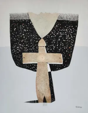 <b> Haren Thakur </b><br>Eternal Connectivity <br>Mixed Media on Canvas <br>65.5 x 50 Inches<br>2025