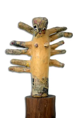 <b> Sharmila Thakur </b><br>Durga<br>Recycled Media Sculpture <br>12 x 15 x 4 Inches<br>Unknown