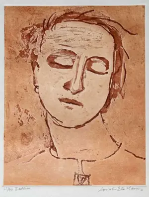 <b>Anjolie Ela Menon</b><br>Untitled<br> Coloured Intaglio on Paper<br>24 x 19 Inches <br> Edition - 21/40<br>Unknown