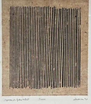 <b>Zarina Hashmi</b><br>Trees (House with Four Walls Series)<br>Etching on Paper<br>8.8 x 8 Inches<br>1991