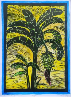<b>Gayatri Apte</b><br>Samruddhi<br>Hand Coloured Woodcut-II<br>22 x 30 Inches<br>2024