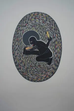 <b>Pratul Dash</b><br>Charan Chumbak<br>Hand Painted Wood Cut<br>11.5 X 8.5 Inches<br>2024