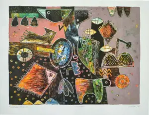 <b>Santosh K. Verma</b><br>Untitled<br>Mixed Media Unique Print<br>18 x 24 Inches<br>2024