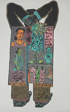 <b>Subhahish Dutta</b><br>My Back<br>Woodcut<br>36 x 18 Inches<br>Unknown