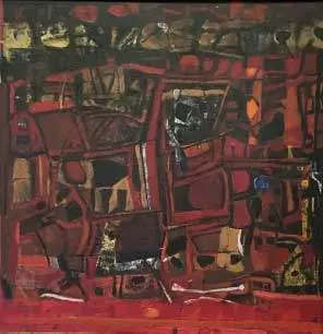 <b>Achuthan Kudallur</b><br>Untitled<br>Acrylic on canvas<br>47.4 x 47.4 Inches<br>2013