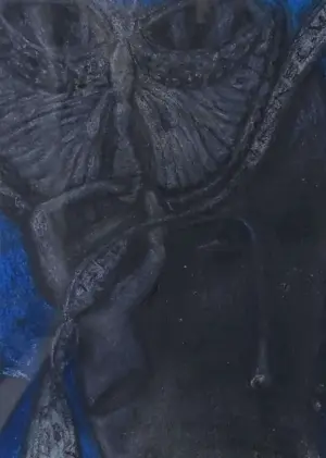 <b>C. Douglas</b><br>Blind Poet and the Butterfly<br>Mixed Media<br> 15 x 13 Inches<br>Unknown