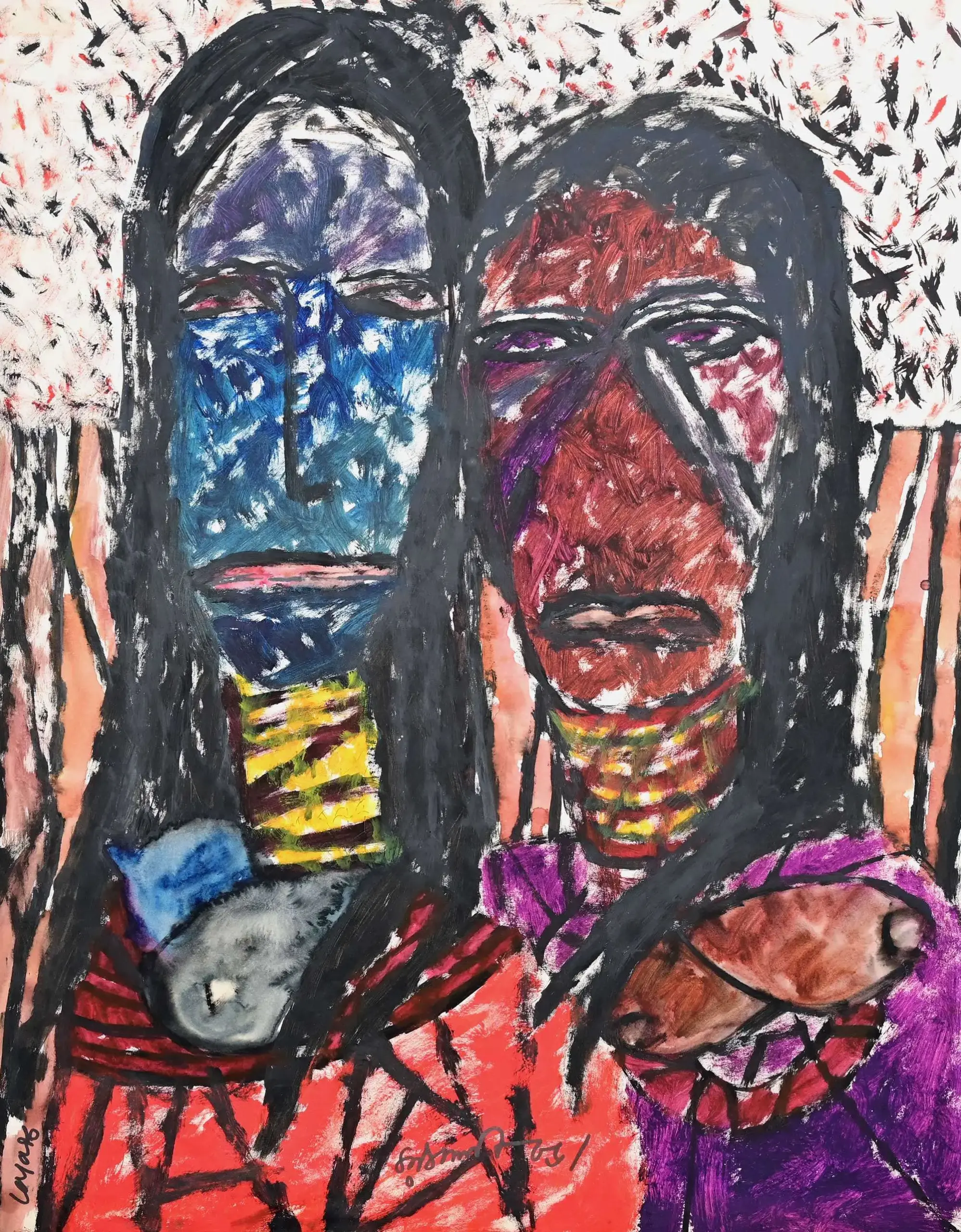 <b>Jaya Ganguly</b><br>Untitled<br>Mix Media on Paper<br>29.5 x 21 Inches<br>1986