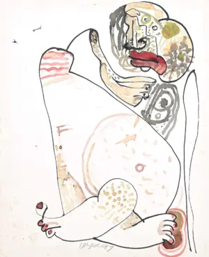 <b>Jaya Ganguly</b><br>Untitled<br>Mixed Media on Paper<br> 13.75 x 11 Inches<br>1997