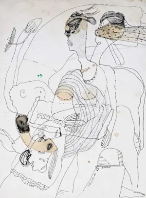 <b>Jaya Ganguly</b><br>Untitled<br>Mixed Media on Paper<br> 12.5 x 9 Inches<br>1990