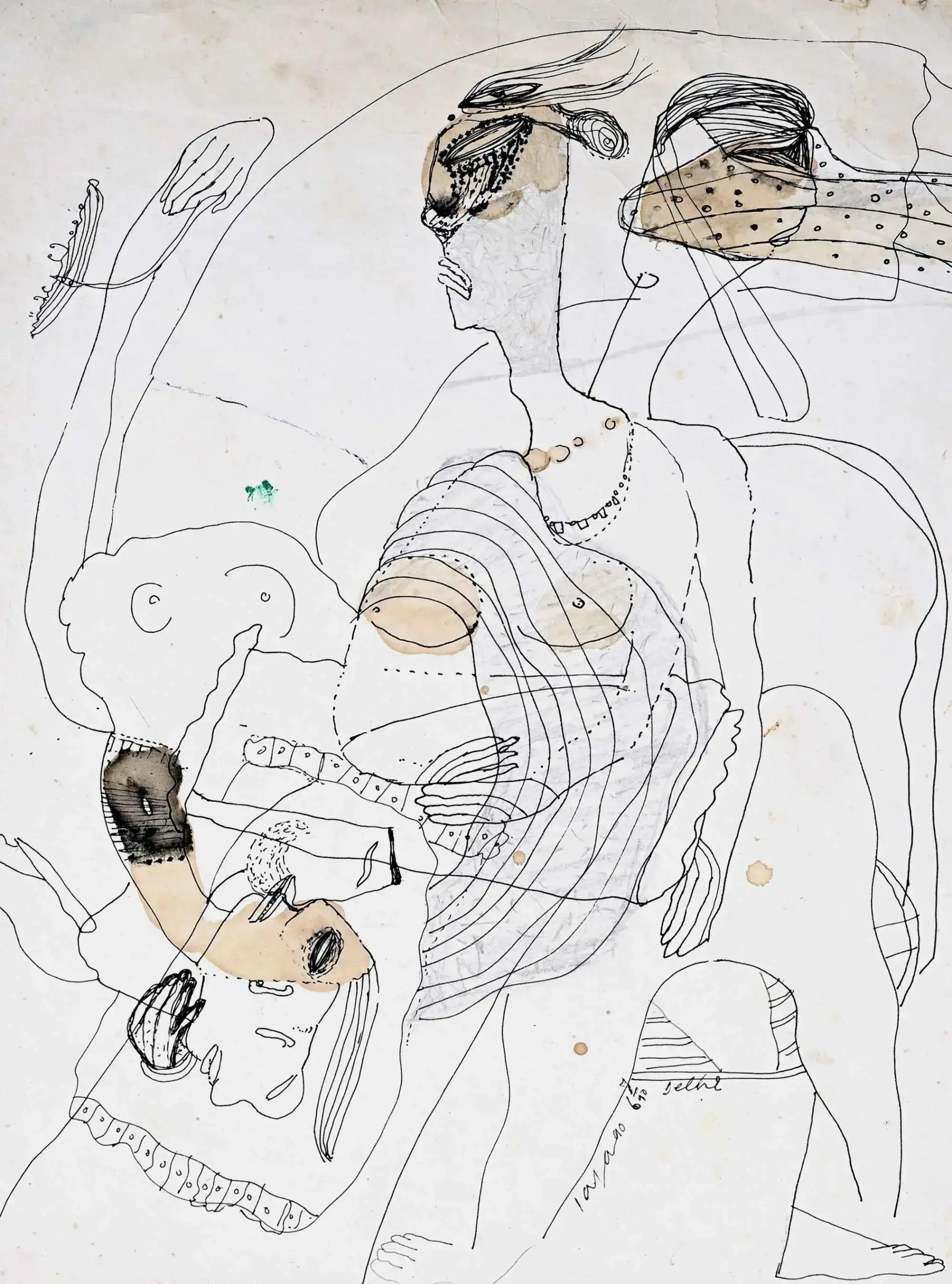 <b>Jaya Ganguly</b><br>Untitled<br>Mix Media on Paper<br> 12.5 x 9 Inches<br>1990