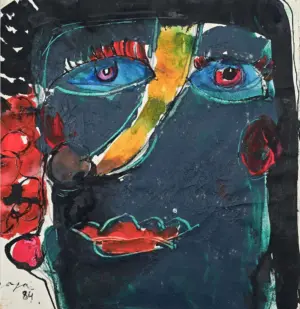 <b>Jaya Ganguly</b><br>Untitled<br>Mixed Media on Paper<br> 8 x 8 Inches<br>1984