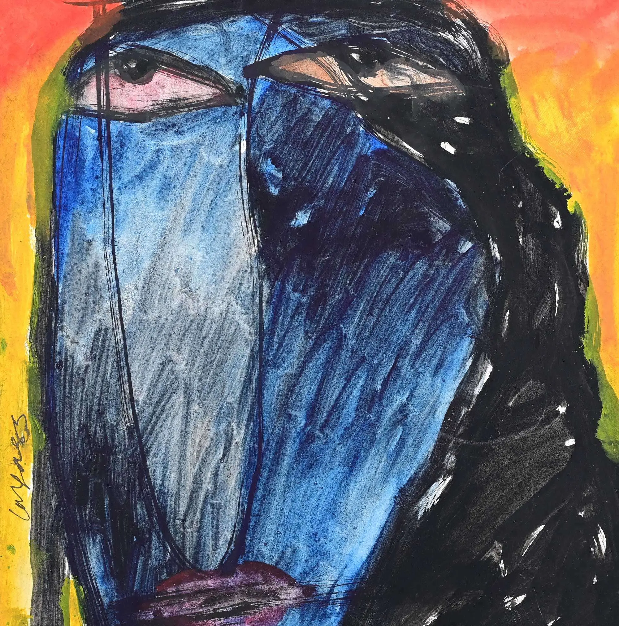 <b>Jaya Ganguly</b><br>Untitled<br>Mix Media on Paper<br>9 x 9 Inches<br>1985