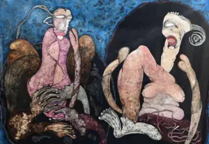 <b>Jaya Ganguly</b><br>Untitled<br>Mixed Media on Canvas<br> 50 x 73 Inches<br>2005