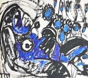 <b>Jaya Ganguly</b><br>Untitled<br>Oil Pastels on Paper<br>30 x 40 Inches<br>1984