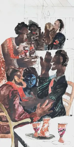 <b>Jaya Ganguly</b><br>Untitled<br>Mixed Media on Paper<br> 89 x 44 Inches<br>1982