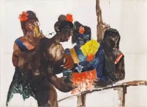 <b>Jaya Ganguly</b><br>Untitled<br>Mixed Media on Paper<br> 44.1 x 60 Inches<br>1982