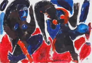 <b>Jaya Ganguly</b><br>Untitled<br>Mixed Media on Paper<br> 30.1 x 44.1 Inches<br>1984