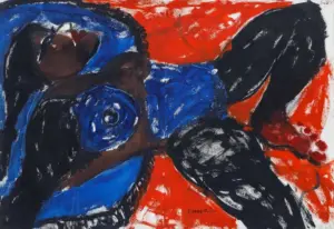 <b>Jaya Ganguly</b><br>Untitled<br>Mixed Media on Paper<br> 29.5 x 43.1 Inches<br>1984