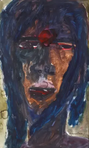 <b>Jaya Ganguly</b><br>Untitled<br>Mixed Media on Paper<br>17.5 x 10.6 Inches<br>1986