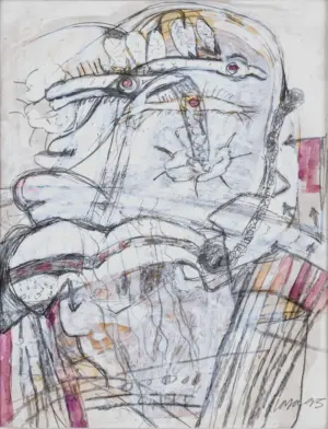 <b>Jaya Ganguly</b><br>Untitled<br>Mixed Media on Paper<br> 13.8 x 10.6 Inches<br>1995