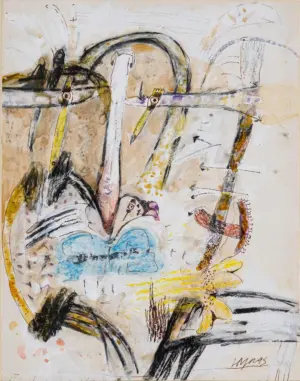 <b>Jaya Ganguly</b><br>Untitled<br>Mixed Media on Paper<br> 13.8 x 10.8 Inches<br>1995