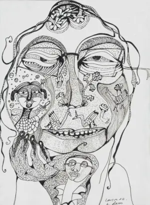 <b>Jaya Ganguly</b><br>Untitled<br>Pen & Ink on Paper<br>12.4 x 9 Inches<br>2006