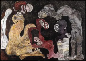 <b>Jaya Ganguly</b><br>Untitled<br>Mixed Media on Canvas<br> 60 x 84 Inches<br>2019