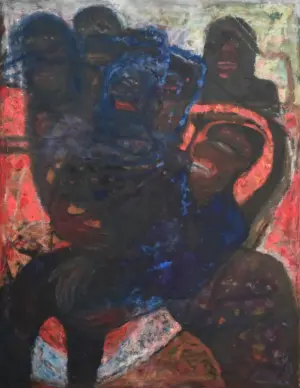 <b>Jaya Ganguly</b><br>Untitled<br>Oil on Canvas<br> 70.5 x 54 Inches<br>1990