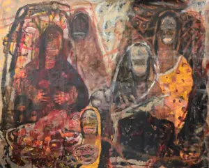 <b>Jaya Ganguly</b><br>Untitled<br>Oil on Canvas<br> 60.5 x 84 Inches<br>1989