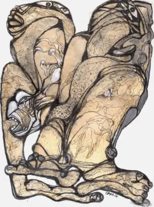 <b>Jaya Ganguly</b><br>Untitled<br>Mixed Media on Paper<br> 40 x 30 Inches<br>2016