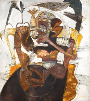 <b>Jaya Ganguly</b><br>Untitled<br>Mixed Media on Canvas<br>41.75 x 36.75 Inches<br>1997