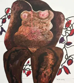 <b>Jaya Ganguly</b><br>Untitled (Diptych)<br>Mixed Media on Canvas<br> 60 x 54 Inches<br>2013