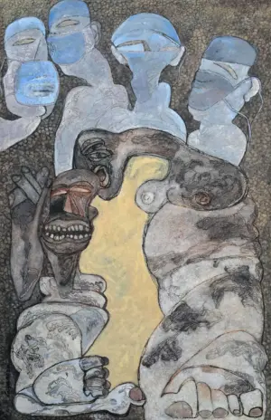 <b>Jaya Ganguly</b><br>Untitled<br>Mixed Media on Canvas<br> 60 x 38 Inches<br>2020