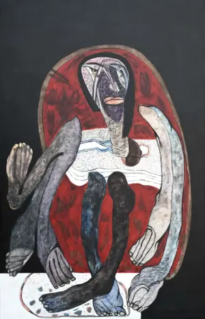 <b>Jaya Ganguly</b><br>Untitled<br>Acrylic on Canvas<br>66 x 42 Inches<br>1998