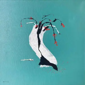 <b>Haren Thakur</b><br>Palash<br>Mixed Media on Canvas<br>24 x 24 Inches<br>2015