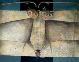 <b> Haren Thakur </b><br>Competitor<br>Mixed Media on Canvas<br>36 x 45 Inches<br>2011