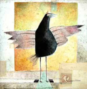 <b> Haren Thakur </b><br>Fashion Feathers<br>Mixed Media on Canvas<br>24 x 24 Inches<br>2010