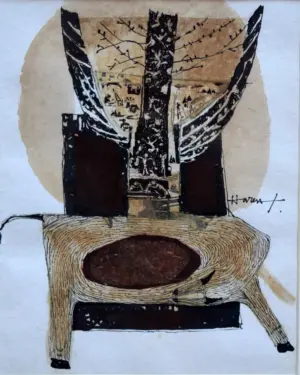 <b> Haren Thakur </b><br>Untitled<br>Coffee Tint on Paper<br>10 x 8 Inches<br>2014
