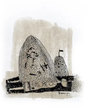 <b> Haren Thakur </b><br>Mother Earth<br>Ink, Drawing with Coffee Tint<br>10 x 8 Inches<br>2014