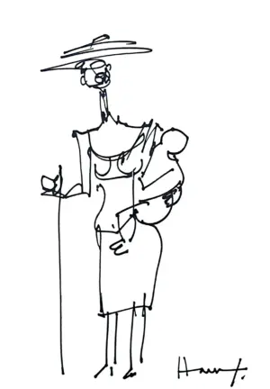 <b>Haren Thakur</b><br>Mother and Child<br>Drawing on Paper<br>10 x 7 Inches<br>2007